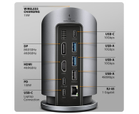 Axagon HMC-WL9 USB-C 10Gbps Wireless Charging 9in1 hub - 1485464 - zdjęcie 8